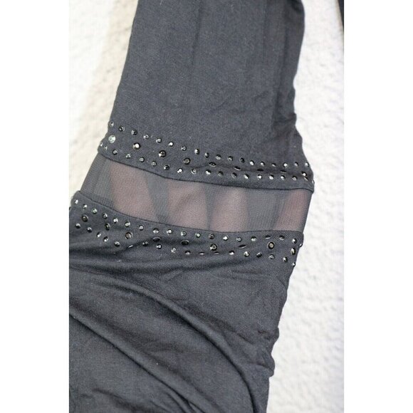 Belldini Black Long Bell Sleeves Studded Mesh Top-Large-Goth-Boho - Picture 8 of 11